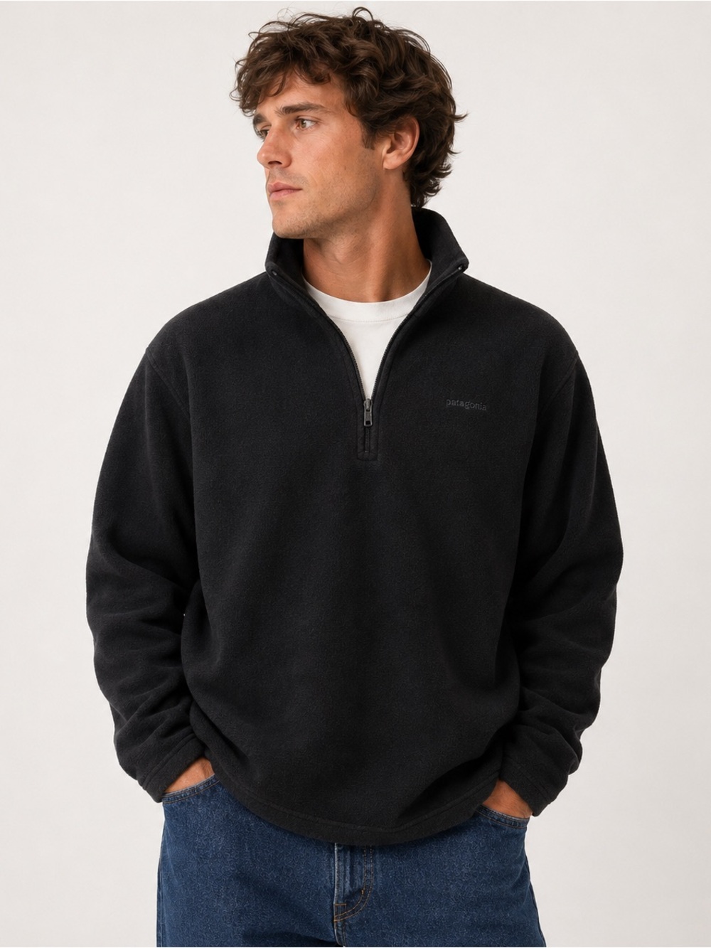 Vintage Patagonia Capilene Black 1/4 Zip Fleece Pullover Men’s Large